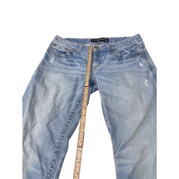 Express Jeans Stella Low Rise Bootcut Denim Womens 6 Blue - Picture 5 of 12